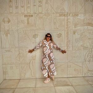 Long Sleeve Patterned Dress